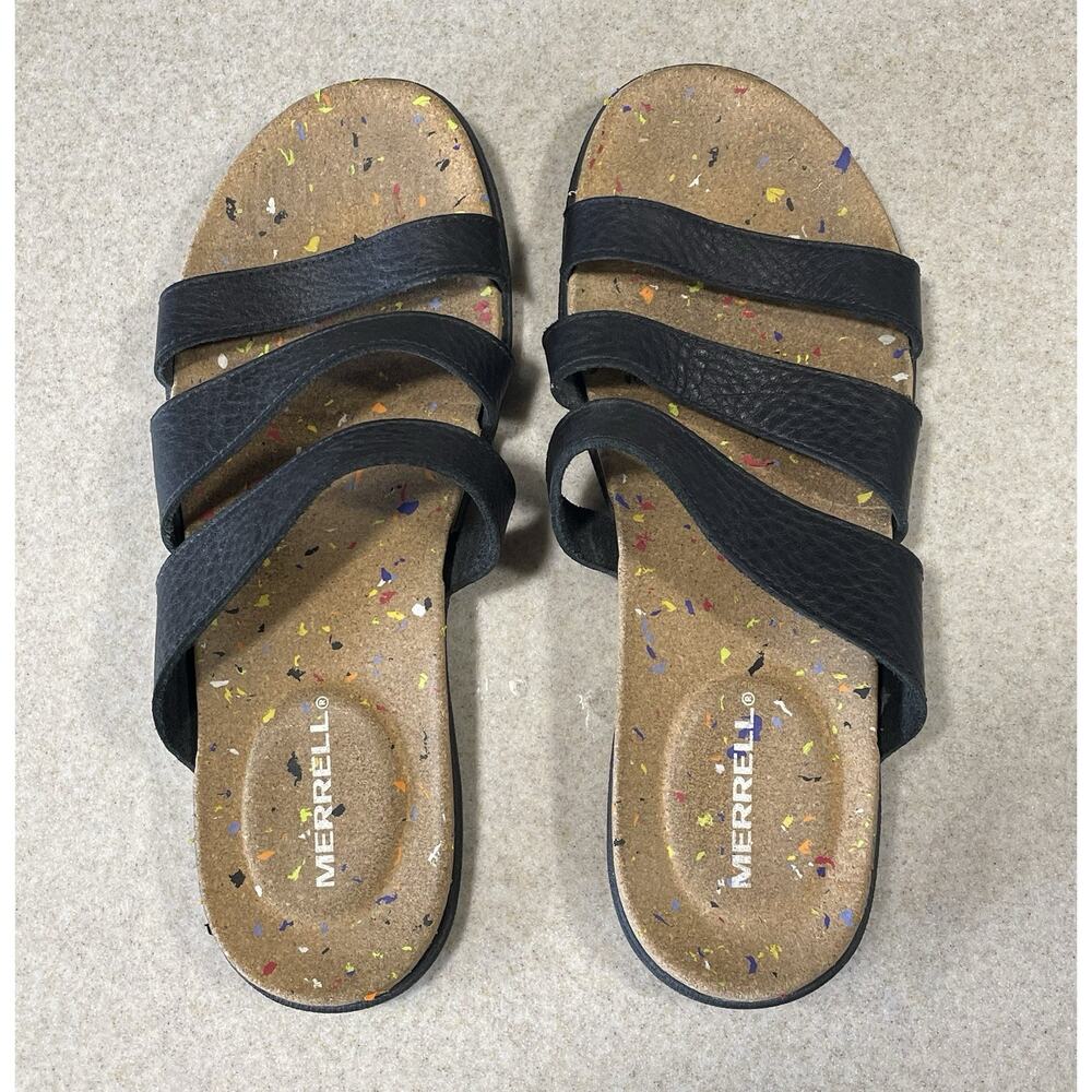 Merrell Select Grip Slide Sandals Paint Splatter Women’s Size 8 Casual Summer - Picture 4 of 9